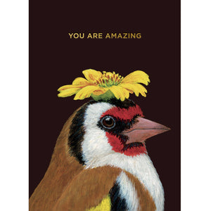 GREETING CARD- Amazing Goldfinch Card - Pleasant Beach Living