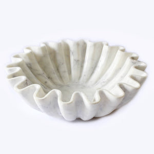 Bowl- Marble Fine Carved Lotus Bowl 12"Dia - Pleasant Beach Living