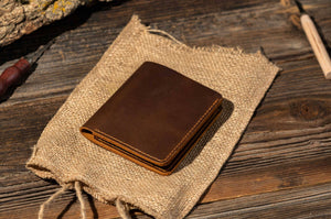 WALLET- Genuine Leather Bifold Wallet, Handmade Wallet for Men - Pleasant Beach Living