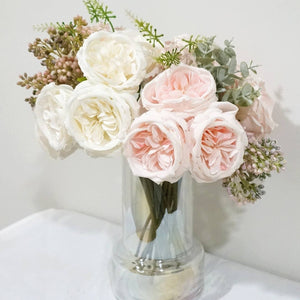 FLOWERS- Silk Austin Rose Bouquet - Pleasant Beach Living