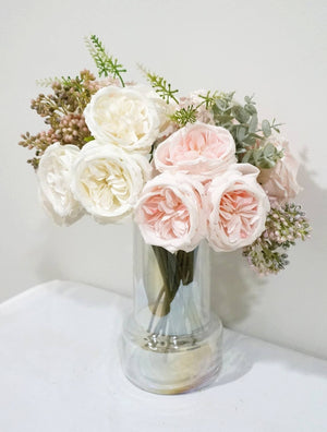 FLOWERS- Silk Austin Rose Bouquet - Pleasant Beach Living