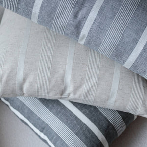 PILLOW-Linen Stripe Pillow With Down Insert - Pleasant Beach Living