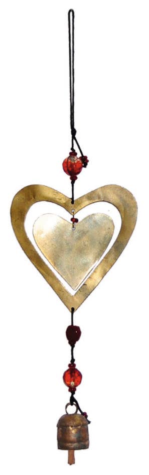 Wind Chimes-Double The Love Hearts - Pleasant Beach Living