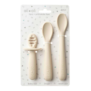 BABY- Ali+Oli (3-pc) Multi Stage Spoon Set for Baby (Coco) 6m+ - Pleasant Beach Living