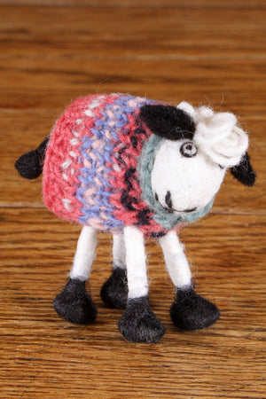 Decorative hand-felt wool sheep sculpture from Pachamama Ltd, part of the DECOR-Tank Top Tracey collection, for home decor.