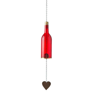 WIND CHIMES- Made From Glass Wine Bottles with Copper Trim - Pleasant Beach Living