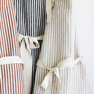 KITCHEN-APRON-Ruffle Pin Stripe Apron - Pleasant Beach Living