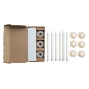 CANDLES-LED Taper Candles w/ Holder in Box, Set of 6 (Batteries Included) - Pleasant Beach Living