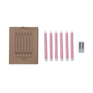 CANDLES-Flameless LED Wax Taper Candles with Timer & Remote, Set of 6 - Pleasant Beach Living