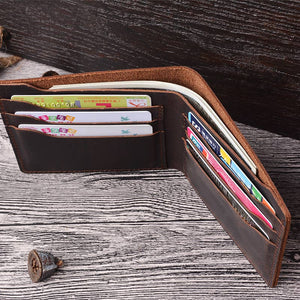 WALLET- LEATHER, Handmade Bi-fold Wallet for Men - Pleasant Beach Living