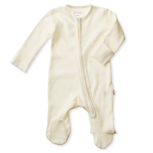 BABY-Baby Footie 2-Way Zipper – Organic Cotton Waffle Knit - Pleasant Beach Living