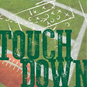 DINING-Paper Cocktail Napkins Pack of 20 Touchdown Football