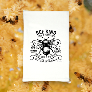 KITCHEN TOWEL- Bee Kind, Bee Positive - Tea Towels- Positive Kitchen Towels