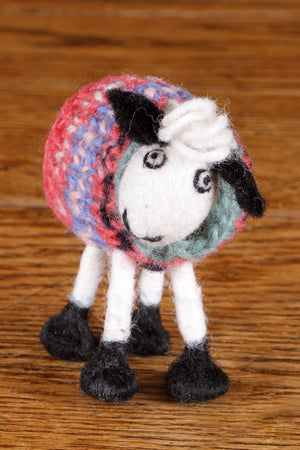 Hand felt wool sheep home decor on the DECOR-Tank Top Tracey by Pachamama Ltd, featuring a cute sheep design for Pleasant Beach Living.