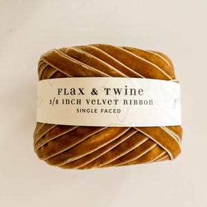 RIBBON-Flax & Twine 3/8" Velvet Ribbon - Pleasant Beach Living
