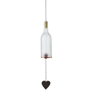 WIND CHIMES- Made From Glass Wine Bottles with Copper Trim - Pleasant Beach Living