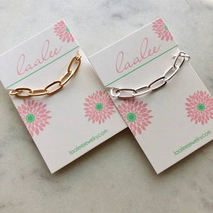 JEWELRY-NECKLACE GOLD OR SILVER Paperclip Necklace, Silver Paperclip Chain - Pleasant Beach Living
