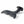 Black whale tail-shaped hook with a textured surface against a white background.
