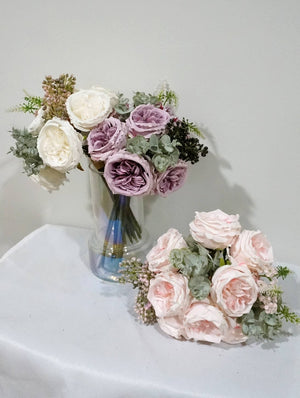 FLOWERS- Silk Austin Rose Bouquet - Pleasant Beach Living