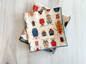 NAPKINS- COCKTAIL- Beetle Cloth Napkins, set of four - Pleasant Beach Living