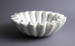 Bowl- Marble Fine Carved Lotus Bowl 12"Dia - Pleasant Beach Living