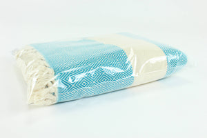 TOWEL-Premium Turkish Diamond Pattern Throw Blanket - Pleasant Beach Living