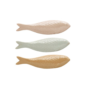 Sculpted Stoneware Fish, 3 Colors
