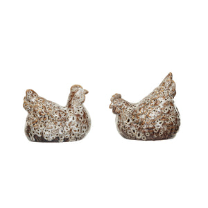 Stoneware Hen, Reactive Glaze, 2 Styles (Each One Will Vary)