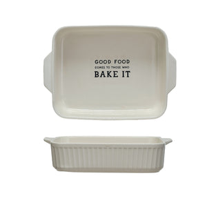 1 Quart Stoneware Baker w/ Wax Relief Saying ©