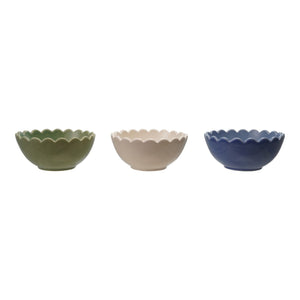 Stoneware scalloped bowl by CCOI, showcasing a round kitchen bowl with a textured, decorative scalloped edge perfect for serving.
