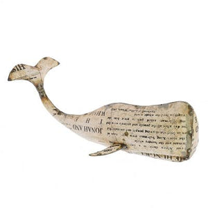 DECOR - White Metal Whale Lg
