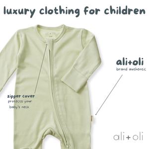 BABY-Baby Footie 2-Way Zipper – Organic Cotton Lounge Wear - Pleasant Beach Living
