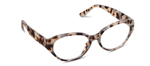 Peepers Sloane blue light glasses with clear lenses and black frames, designed to reduce eye strain from screens.