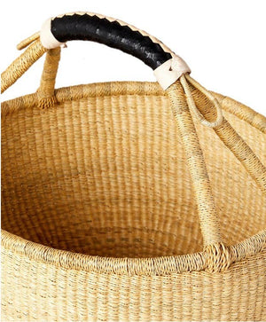 BASKET- Large African Ghana Bolga Basket - Pleasant Beach Living