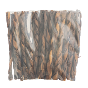 Jojo Modern Pets braided collagen stick dog chews, 12-inch jumbo size, shown in the image with a textured chew treat.