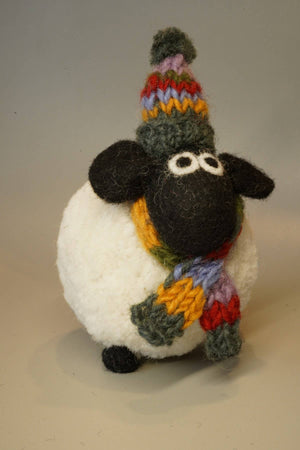 DECOR-Margaret The Lakeland Sheep - Felt Bobble Hat Pompom Sheep - Pleasant Beach Living