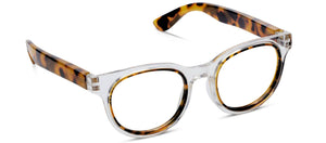Peepers Olympia reading glasses with clear lenses and black frames, designed for comfortable everyday wear.