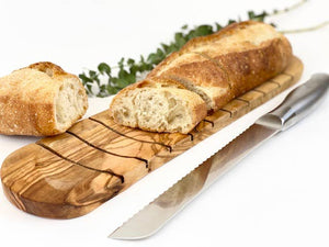 KITCHEN- CUTTING BOARD-Olive Wood Bread Slicing Board - Pleasant Beach Living