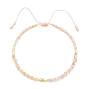 BRACELET-Gemstone Beaded Stacking Bracelet Smoky and Rose Quartz - Pleasant Beach Living
