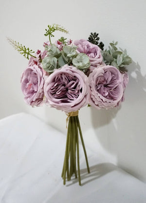 FLOWERS- Silk Austin Rose Bouquet - Pleasant Beach Living