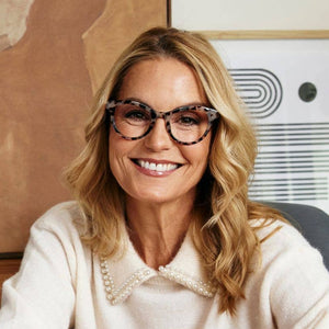 Peepers blue light eyeglasses with clear frames, designed to reduce eye strain from screens, featuring the Tribeca style.