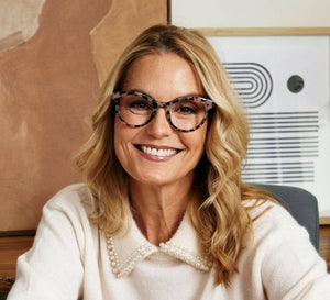 Peepers blue light eyeglasses with clear frames, designed to reduce eye strain from screens, featuring the Tribeca style.