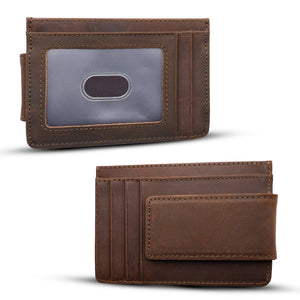 WALLET- Leather Wallet with Magnet Clip - Pleasant Beach Living