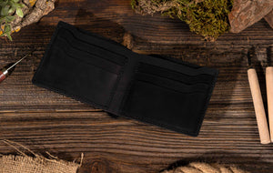 WALLET- LEATHER, Handmade Bi-fold Wallet for Men - Pleasant Beach Living
