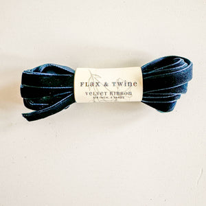 RIBBON-Flax & Twine 3/8" Velvet Ribbon - Pleasant Beach Living