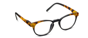 Peepers Chester blue light glasses with clear lenses and black frames, designed to reduce eye strain from digital screens.