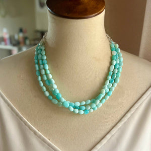 JEWELRY-NECKLACE- Pure Energy Peruvian opal triple strand necklace - Pleasant Beach Living