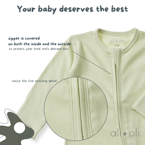 BABY-Baby Footie 2-Way Zipper – Organic Cotton Lounge Wear - Pleasant Beach Living