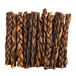 Jojo Modern Pets braided collagen stick dog chews, 12-inch jumbo size, showing the textured chew treat for dogs.