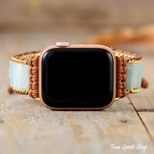 JEWELRY-WATCH STRAP-Amazonite Apple Watch Band, Beaded Boho Watch Strap - Pleasant Beach Living